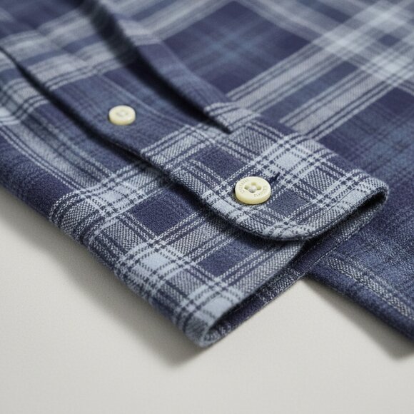 Ralph Lauren Purple Label Men's Blue Plaid Button-Down, Size 16 - Picture 2 of 4